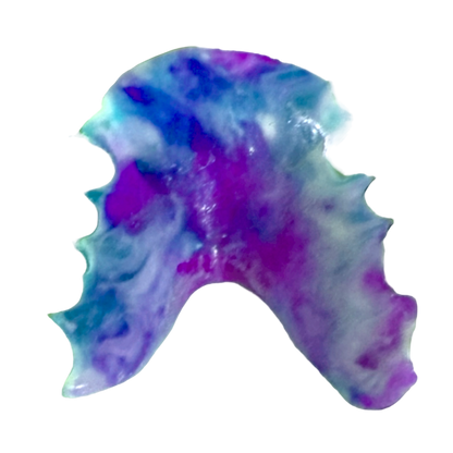 Blue and purple tie dye acrylic with white background 
